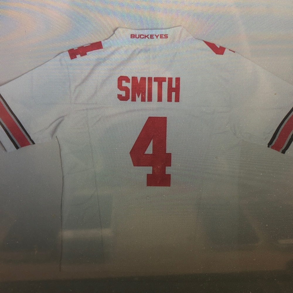 🥰Jeremiah Smith White Stitched Jersey Vapor😋
